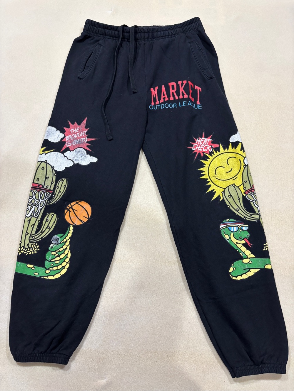 Chinatown Market Black Graphic teens Joggers
